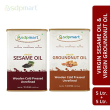 Load image into Gallery viewer, SDPMart Oil Combo - Groundnut Oil 5Ltr &amp; Sesame Oil 5Ltr - SDPMart
